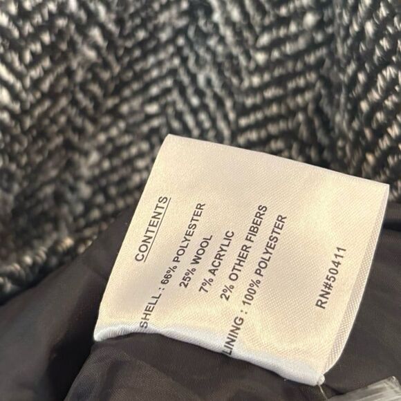 Nine West Black And White Wool Blend Coat Size Large - Picture 7 of 8